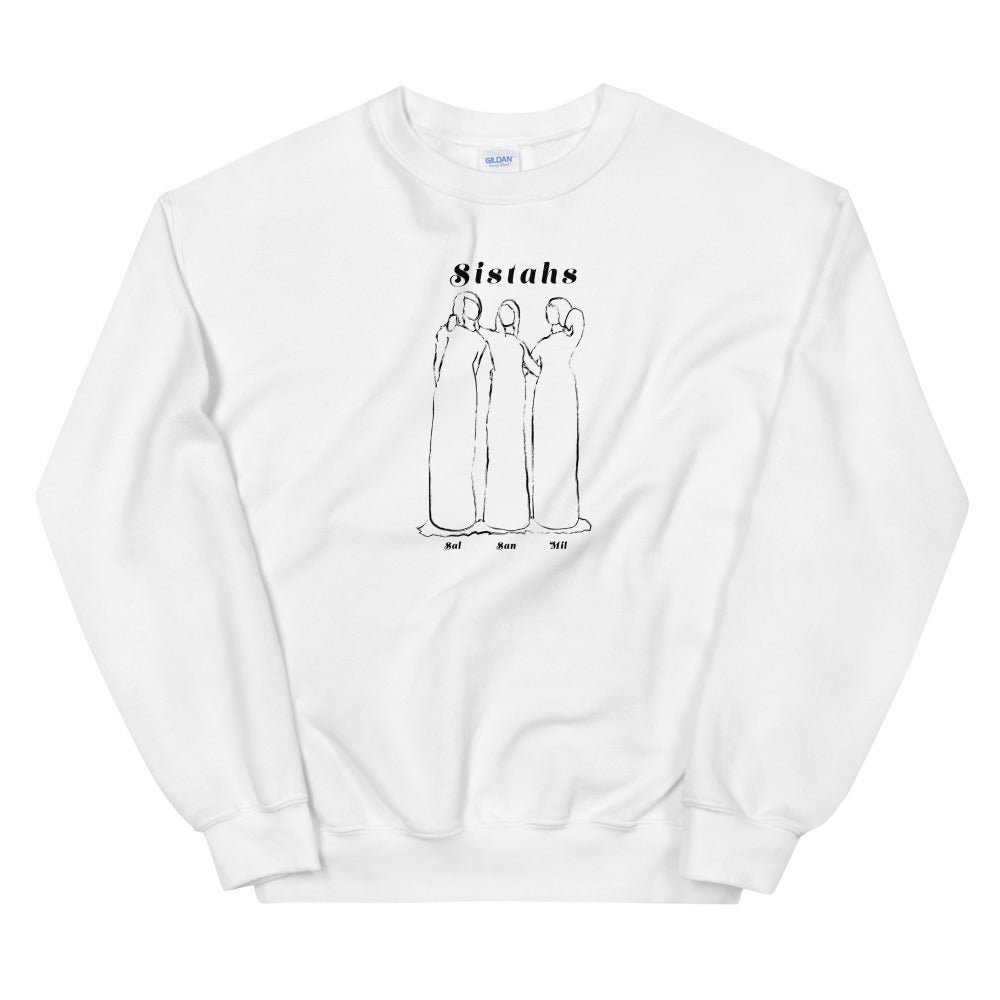 Dani-Tees Sistahs White Unisex Sweatshirt